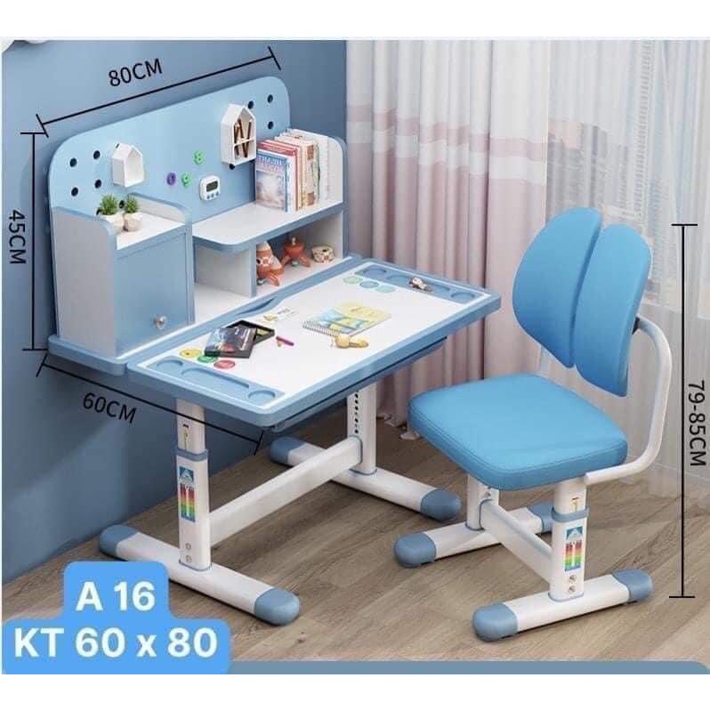 bộ bàn ghế học sinh chống gù chống cận A16, bộ bàn ghế thông minh cho bé có thể nâng hạ độ cao