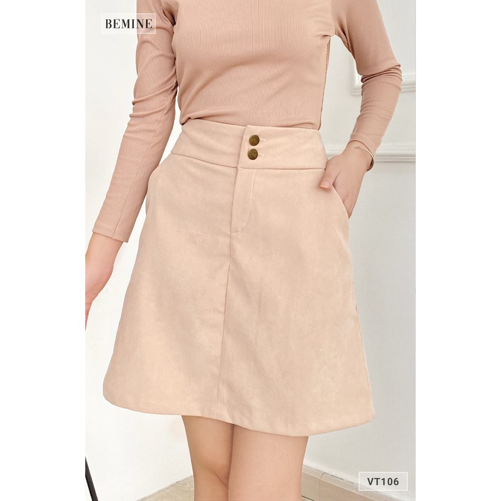 [Mã WABRLOW5 giảm 15% đơn 300K] Chân váy nhung 2 nút BEMINE VT106DA | BigBuy360 - bigbuy360.vn