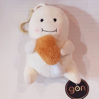 Móc khóa gấu bông bé mỡ ôm đùi gà
