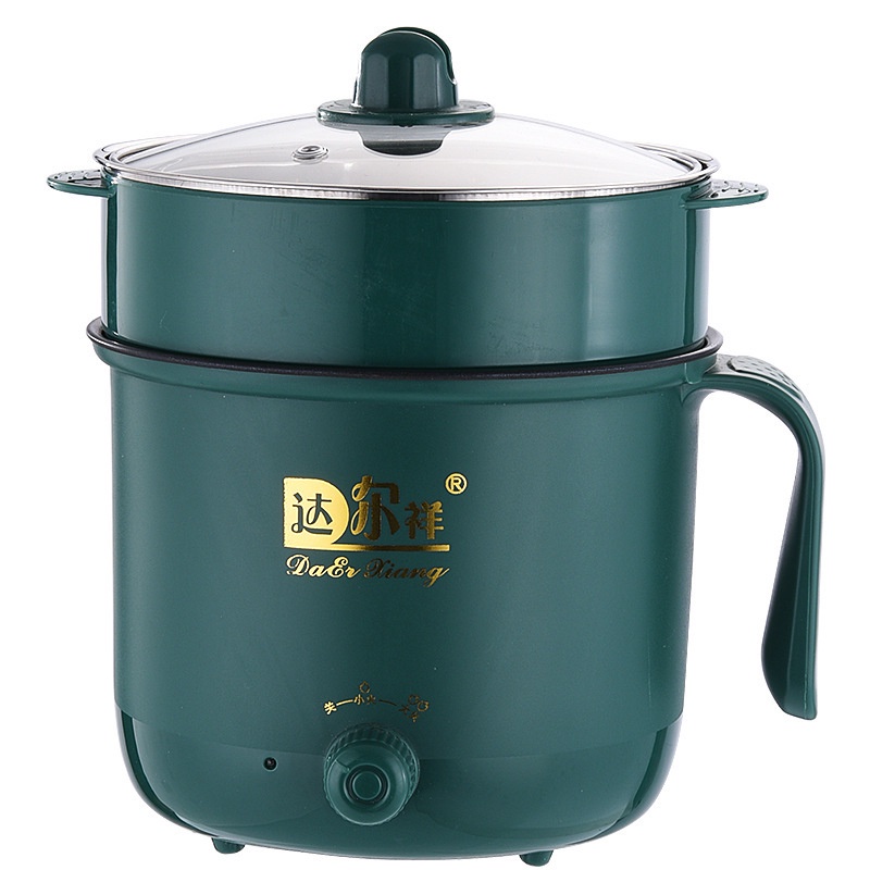 [Siêu HOT] Nồi Lẩu Mini 1,8L (Nút Vặn), Ca Nấu Mì, Nồi Nấu Cơm Đa Năng 2 Tầng, 2 Nấc Nhiệt Thế Hệ Mới Có Tay Cầm