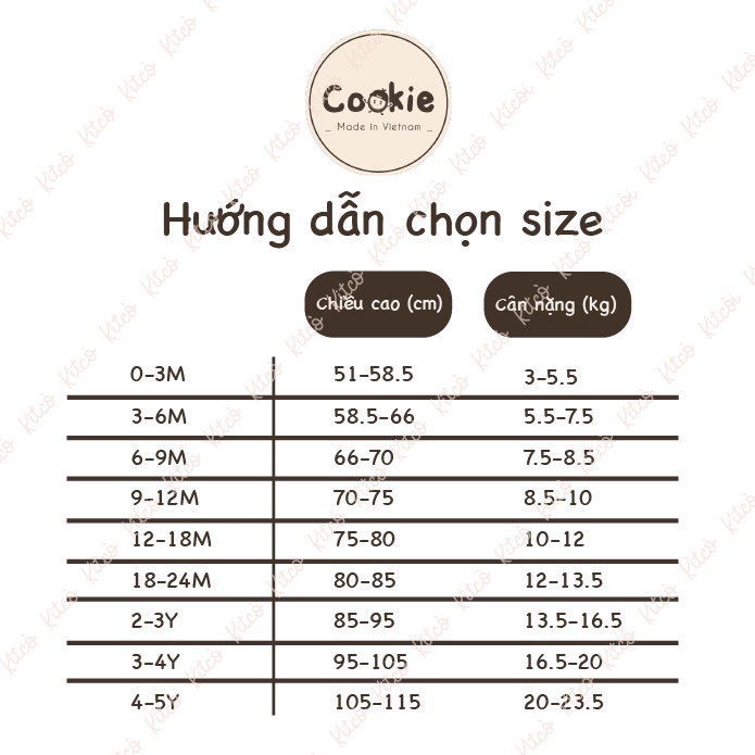 COOKIE Bộ dài tay cài giữa quần cạp bo