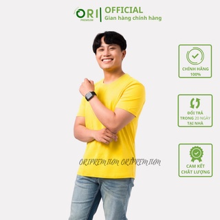 Áo Thun Nam Trơn Cổ Tròn GOLD RHINO, Áo Phông Nam Basic  Cao Cấp Hàng Hiệu Đẹp Thoáng Mát Tay Ngắn Vàng