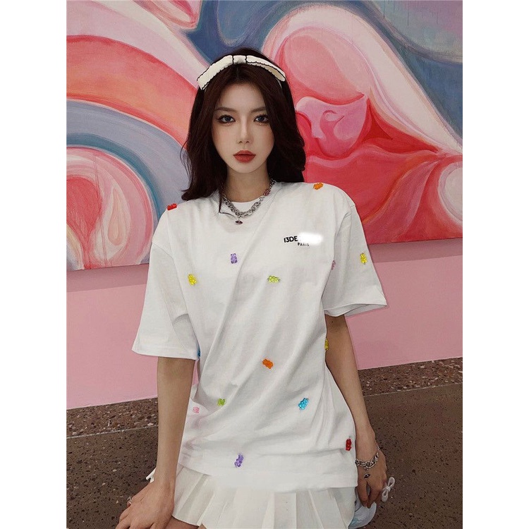- Áo Phông 13 DE MARZO Gummy Bears Cover Tee White , Áo Tee Teddy, Áo Bear , Áo Gấu Cute