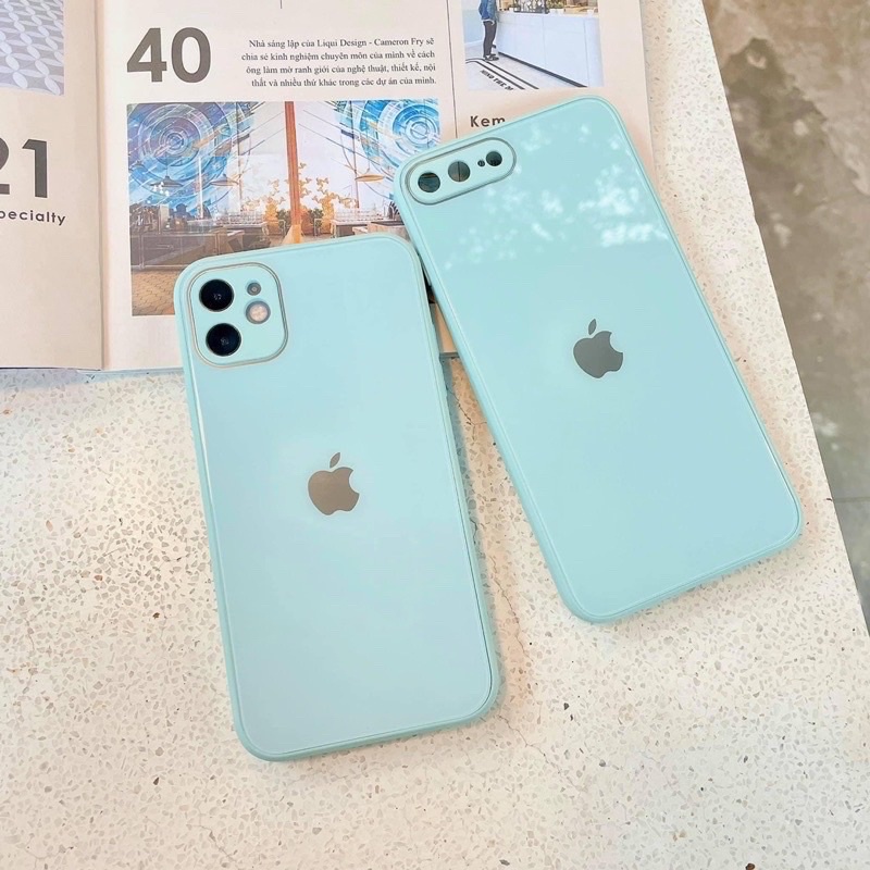 Ốp Kính Viền Vuông 💖 𝘍𝘳𝘦𝘦𝘴𝘩𝘪𝘱 💖 Ốp Lưng Iphone Chống Bẩn Độ Iphone 12 Dành Cho Iphone 6 Đến 12 Pro Max