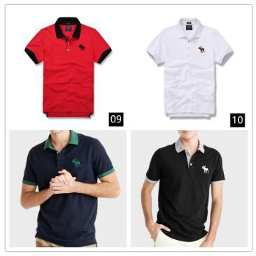 ABERCROMBIE & FITCH áo polo Tay Ngắn Dáng Ôm Màu Tương Phản Thời Trang Cho Nam