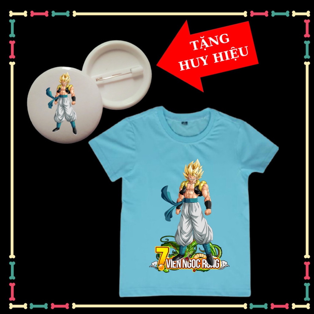 Áo thun bé trai 7 viên ngọc rồng, Dragon Ball, đủ màu size áo , đủ màu sắc, kèm Huy hiệu Dragon Ball