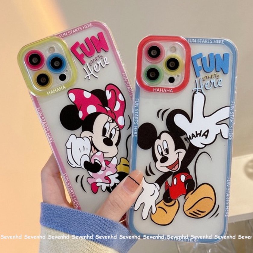 Ốp Điện Thoại Hình Chuột Mickey Mắt Thiên Thần Cho iPhone 14 13 12 11 Pro Max SE2020 X XR Xs Max 7 8 6 6s Plus