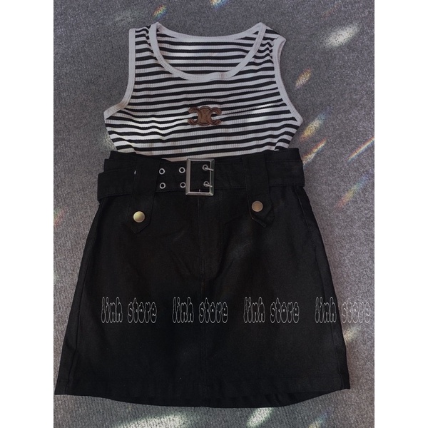 Áo thun balo + chân vay kaki kèm nịt ❤️