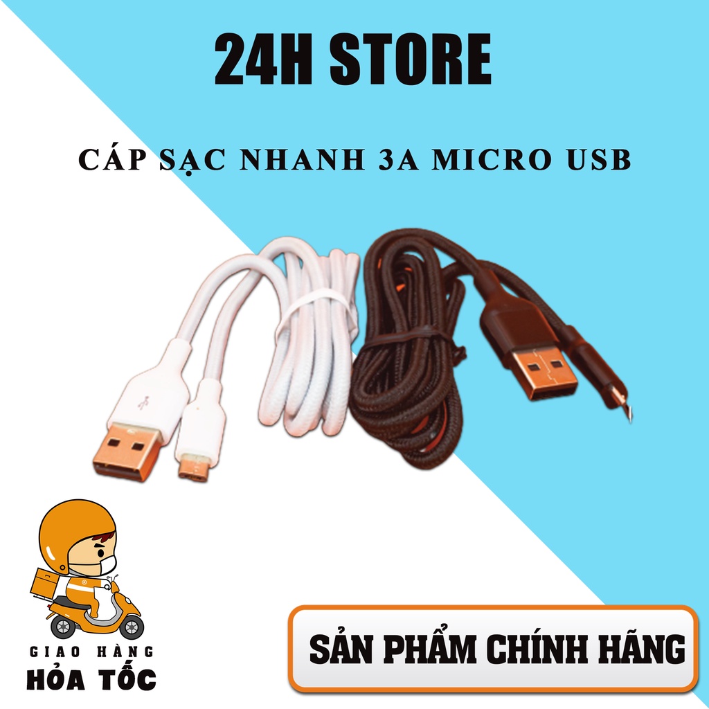 Cáp Sạc Nhanh 3A Micro Usb Siêu Bền BH 12T