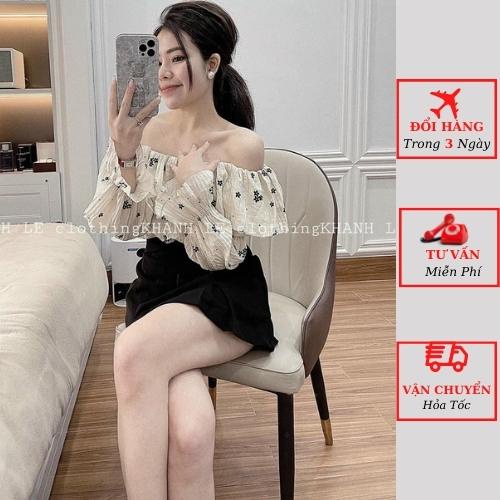 Áo trễ vai nữ hoa nhí tay bồng tiểu thư bánh bèo ulzzang Hàn Quốc yolo fashion