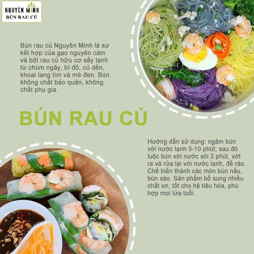 Bún Khoai Lang Nguyên Minh [ Hộp 300gr] - Bún rau củ dai ngon bổ dưỡng, 90% gạo nguyên cám, không chất bảo quản.