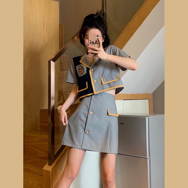 Bộ Áo Khoác Vest Dáng Ôm + Chân Váy Chữ A Thời Trang Mùa Hè Cho Nữ 2021 | BigBuy360 - bigbuy360.vn