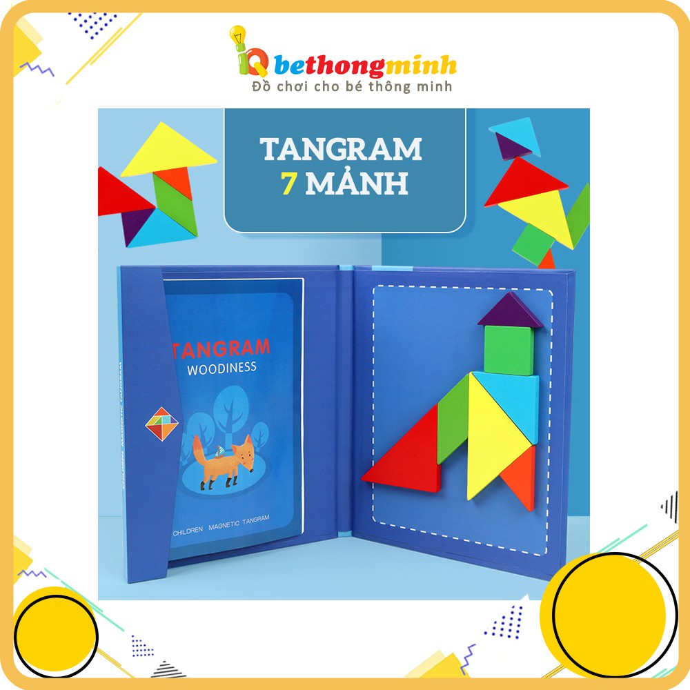 ĐỒ CHƠI XẾP HÌNH GỖ THÔNG MINH TANGRAM 7 MẢNH