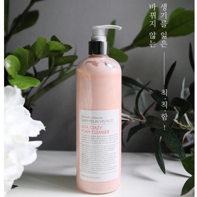 Sữa Rửa Mặt Tạo Bọt Graymelin Astaxanthin Crazy Foam Cleanser 500ml