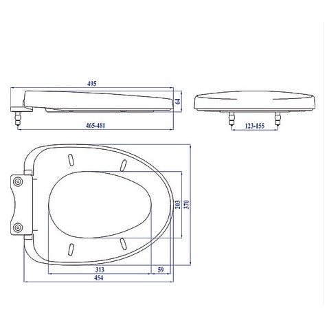 Nắp cầu American Standard êm 491000S-WT VF-2024 , VF-2530, 2530WT