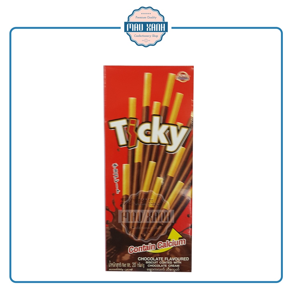 Bánh Que Ticky Thái Lan Phủ Kem Dâu, Sữa, Chocolate  - Hộp 20g