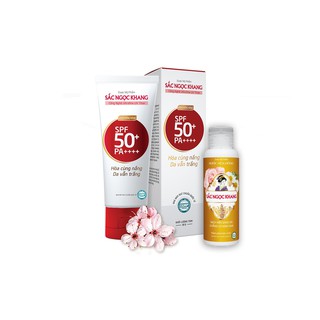 Kem chống nắng Sắc Ngọc Khang 50gram tặng kèm nước hoa hồng Sắc Ngọc Khang