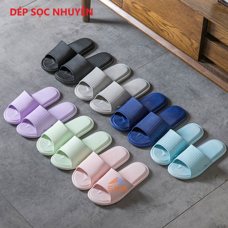 Mã dép nhám - Dép đi trong nhà, dép đi nhà tắm nam nữ chống trượt đúc nguyên khối êm chân, mềm dẻo, siêu bền