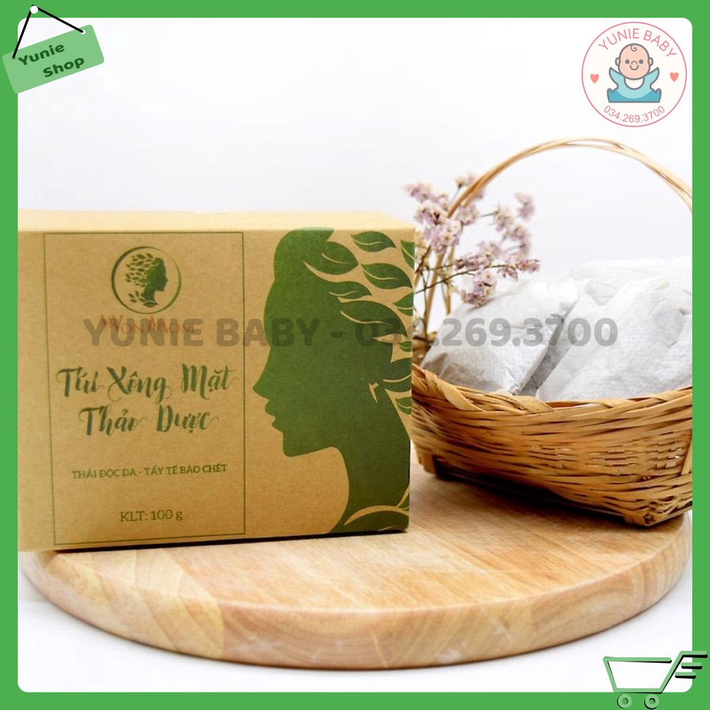 [100gr][10 túi] Túi Xông Mặt Thảo Dược Thải Độc Da - Tẩy Tế Bào Chết Wonmom
