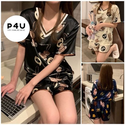 Bộ Cộc Nữ Chất Satin Hàng Đẹp Chuẩn, Đồ Bộ Nữ Hoạ Tiết Đa Dạng Đủ Size (có big size)