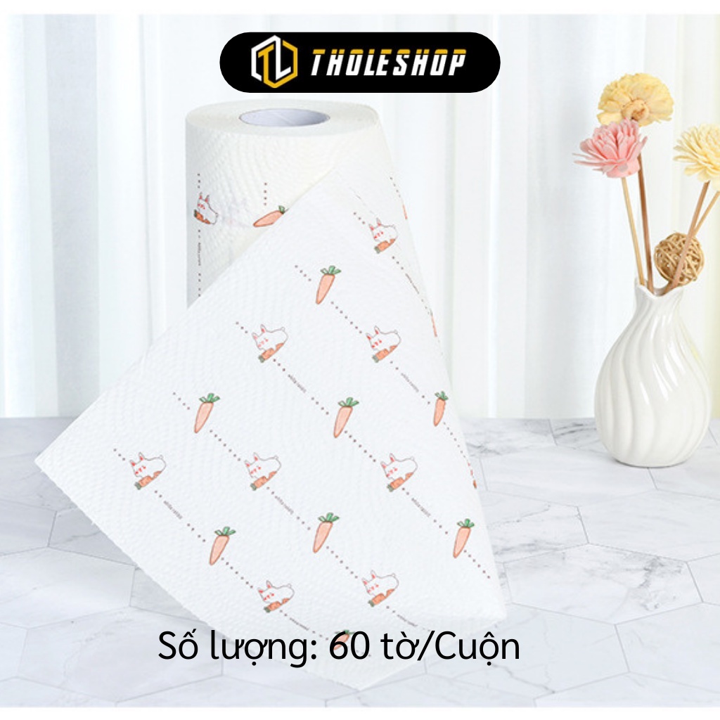 Giấy Nhà Bếp Thấm Dầu - Cuộn Khăn Giấy Thấm Dầu Mỡ, Nước 2 Lớp Hình Củ Quả 8672