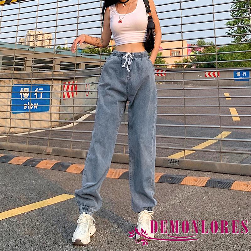 Quần Jean Lưng Rút Dây Phong Cách Năng Động Trẻ Trung Dành Cho Nữ | BigBuy360 - bigbuy360.vn