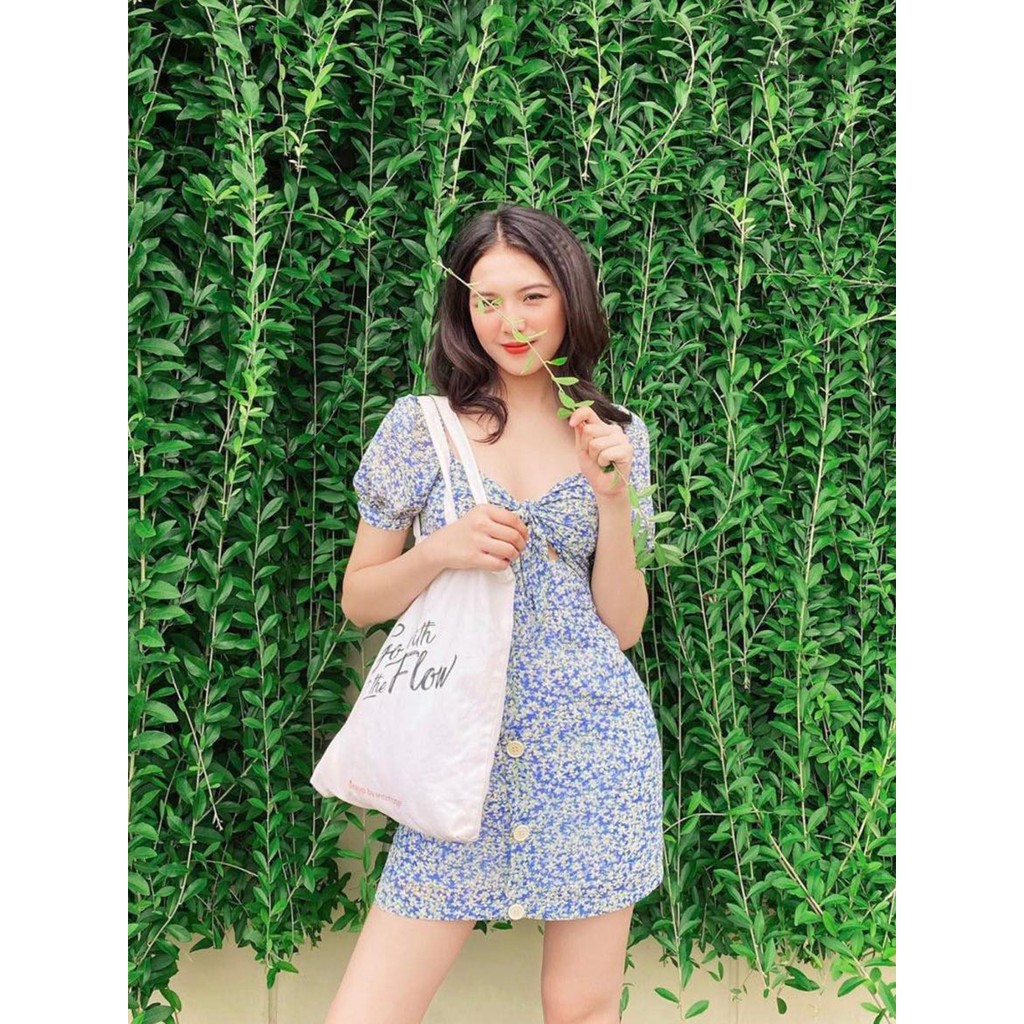 Đầm hoa cột nơ nhiều màu sang chảnh | BigBuy360 - bigbuy360.vn