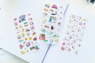 Bộ sticker 6 tấm thỏ dễ thương
