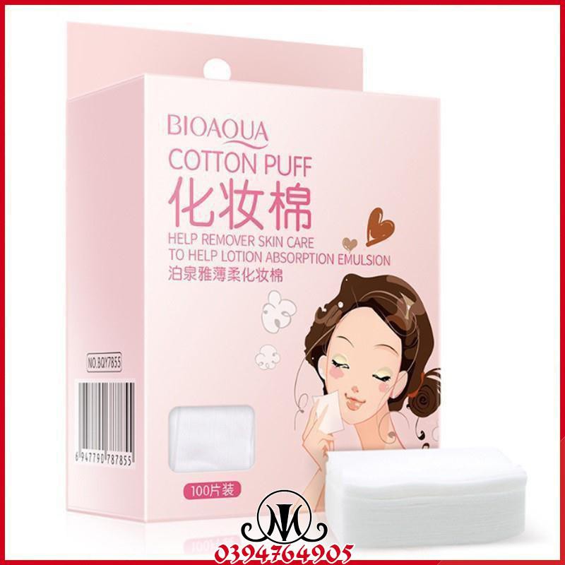 Bông tẩy trang hộp 100 miếng Cotton Puff Bioaqua MO23