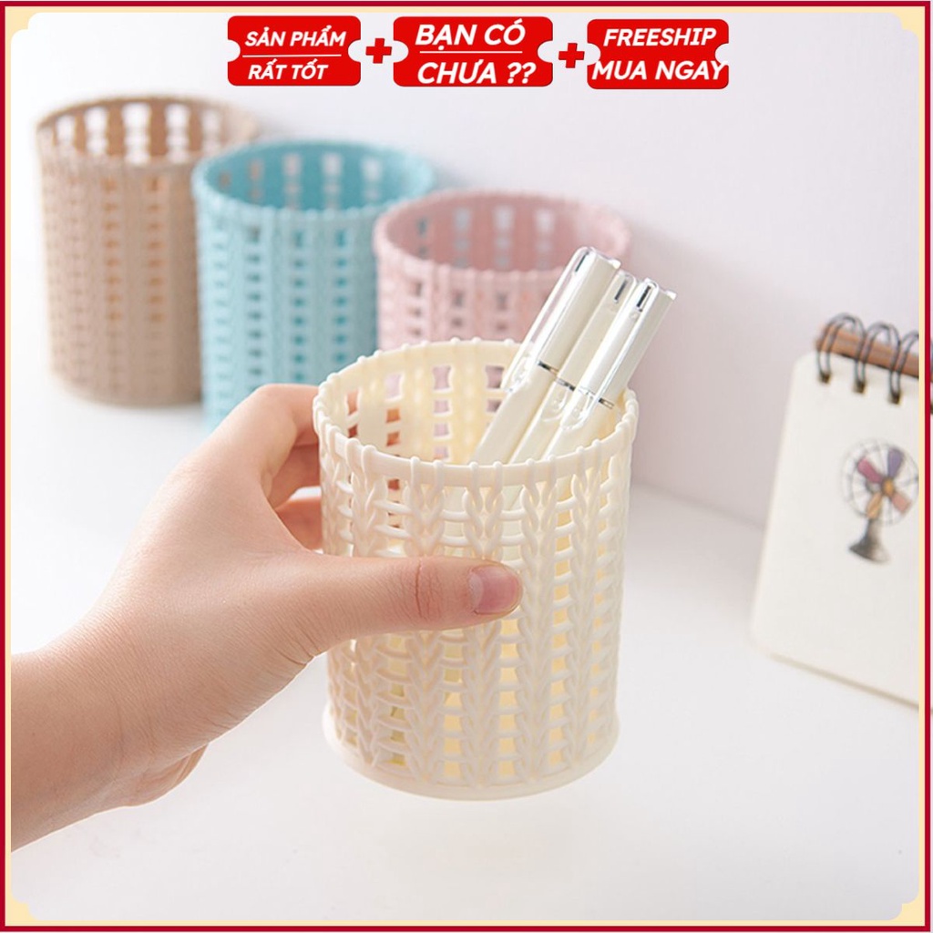 Giỏ Đựng Đồ Họa Tiết Lúa Mạch T8 - Đựng Bút Tròn Decor