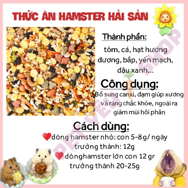 Thức ăn hamster - hải sản Nhật 150Gr