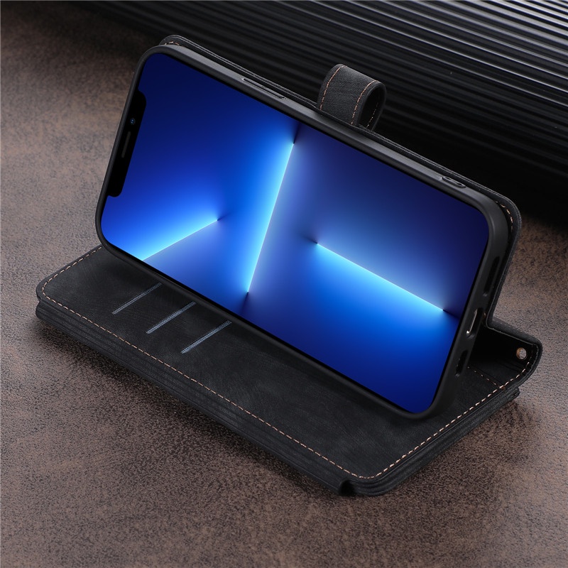 Ốp Điện Thoại Da Kiểu Ví Lật Đa Năng Có Dây Đeo Cho Samsung A53 A51 A71 A52 A52S A22 A72 5G 9