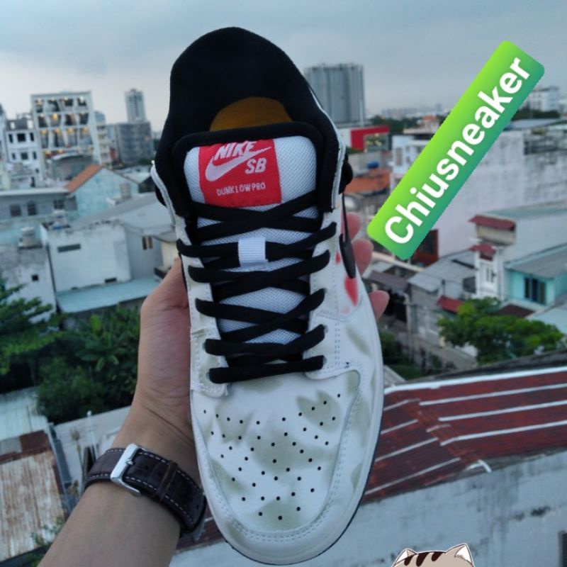 [Full box] Giày thể thao Air Sb Dunk low white black 01 [ Sneaker ] [jordan] [air jordan 1]