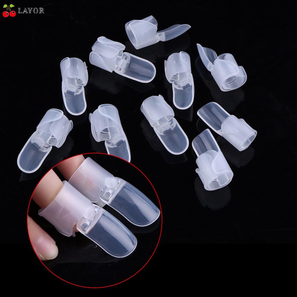 [Hàng mới về] 10 Vỏ bảo vệ móng tay LAYOR mới che phủ ngón tay trong suốt tự làm thời trang