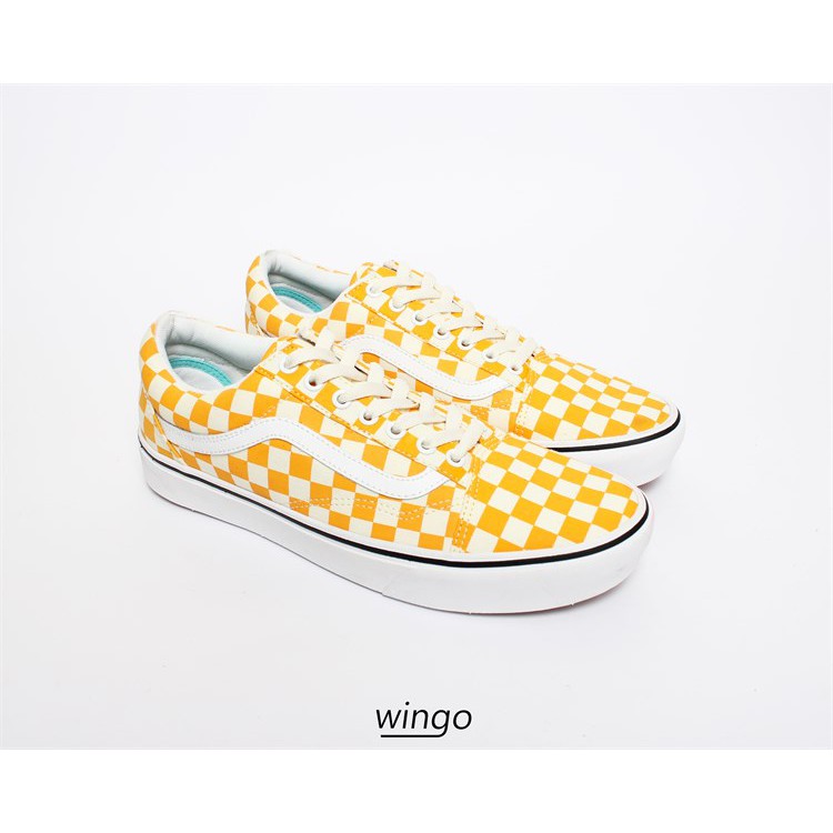 (Giày Chính Hãng) Vans Old Skool Comfy Yellow/White Checkerboard