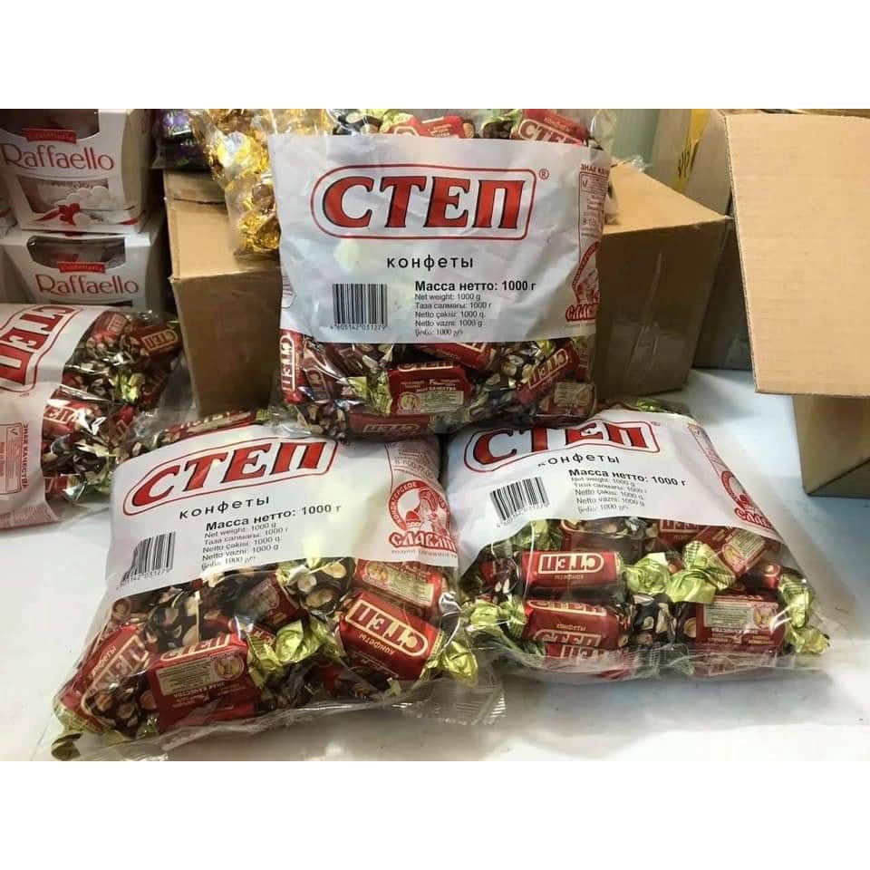 Kẹo socola đậu phộng Cten  Nga - gói 500g date T7/23