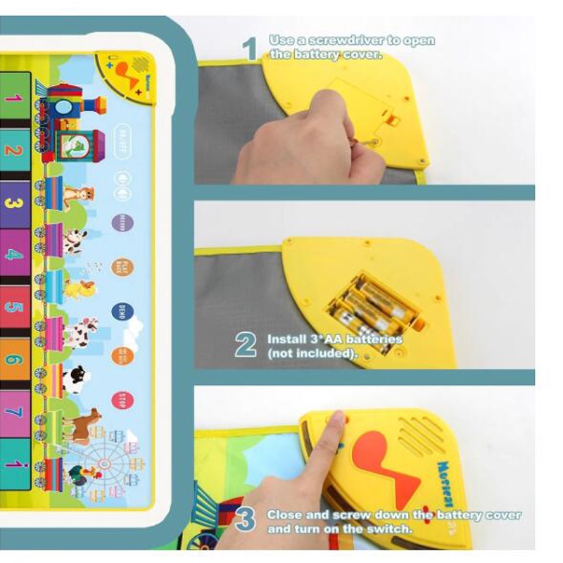 Coolplay Thảm Nhạc Kiểu Đàn Piano Chống Trượt Hình Động Vật Cho Bé