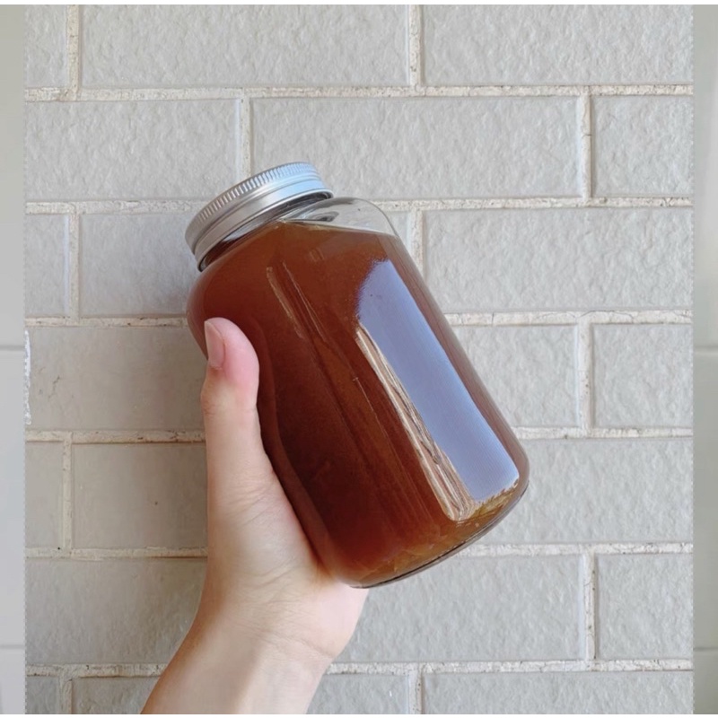 Hũ Thuỷ Tinh Tròn Miệng Rộng Nắp Nhôm Bạc 500ml