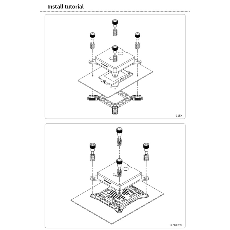 Khối Tản Nhiệt Bằng Acrylic Cho Intel Lga115x/1700/1200/x99/x299 CPU Larrow LTYK3-04I