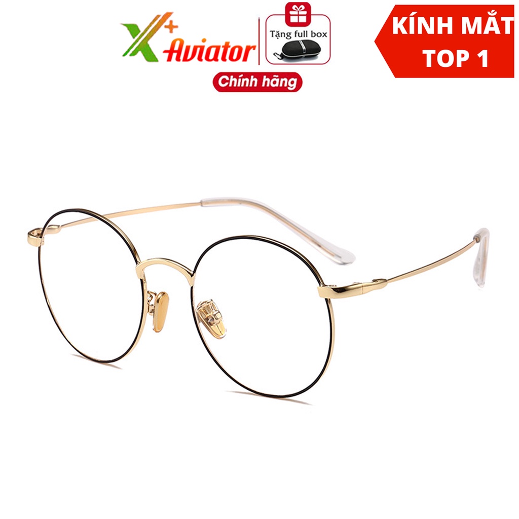 Kính mắt chống ánh sáng xanh Gọng Tròn Thời Trang Nam Nữ AVIATORAORON gọng kính giả cận Phong Cách Retro Đơn Giản