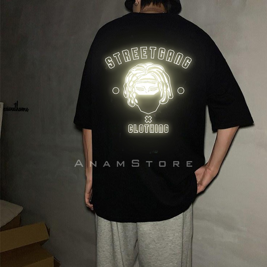 Áo thun Phản Quang tay lỡ nam nữ Streesgang