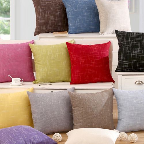 Gối tựa trang trí, đệm tựa lưng sofa một màu sang trọng (vỏ+ruột bông hạt)