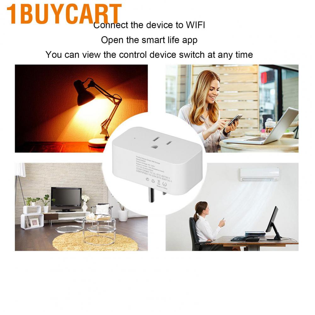1buycart SWA5 Smart Socket Support WiFi Connection Mini Outlet Switches for Home Appliances Office