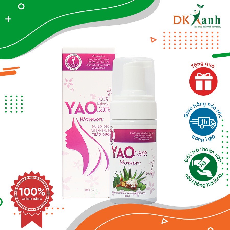 Dung dịch vệ sinh thảo dược Yaocare Women Dk Pharma 100ml