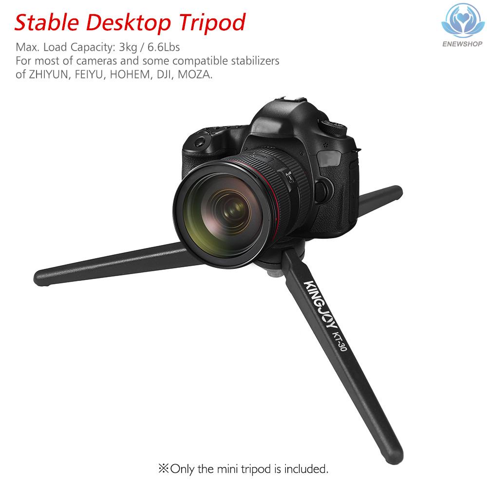 【enew】KINGJOY Portable Mini Tripod Stabilizer Stable Aluminium Alloy Desktop Tabletop Three-leg Stand Holder Support Base   with 1/4 Inch Screw for GoPro Cameras DSLR Camcorder for Stabilizers of ZHIYUN FEIYU HOHEM DJI MOZA Max. Load Capacity 3kg/6.6Lbs