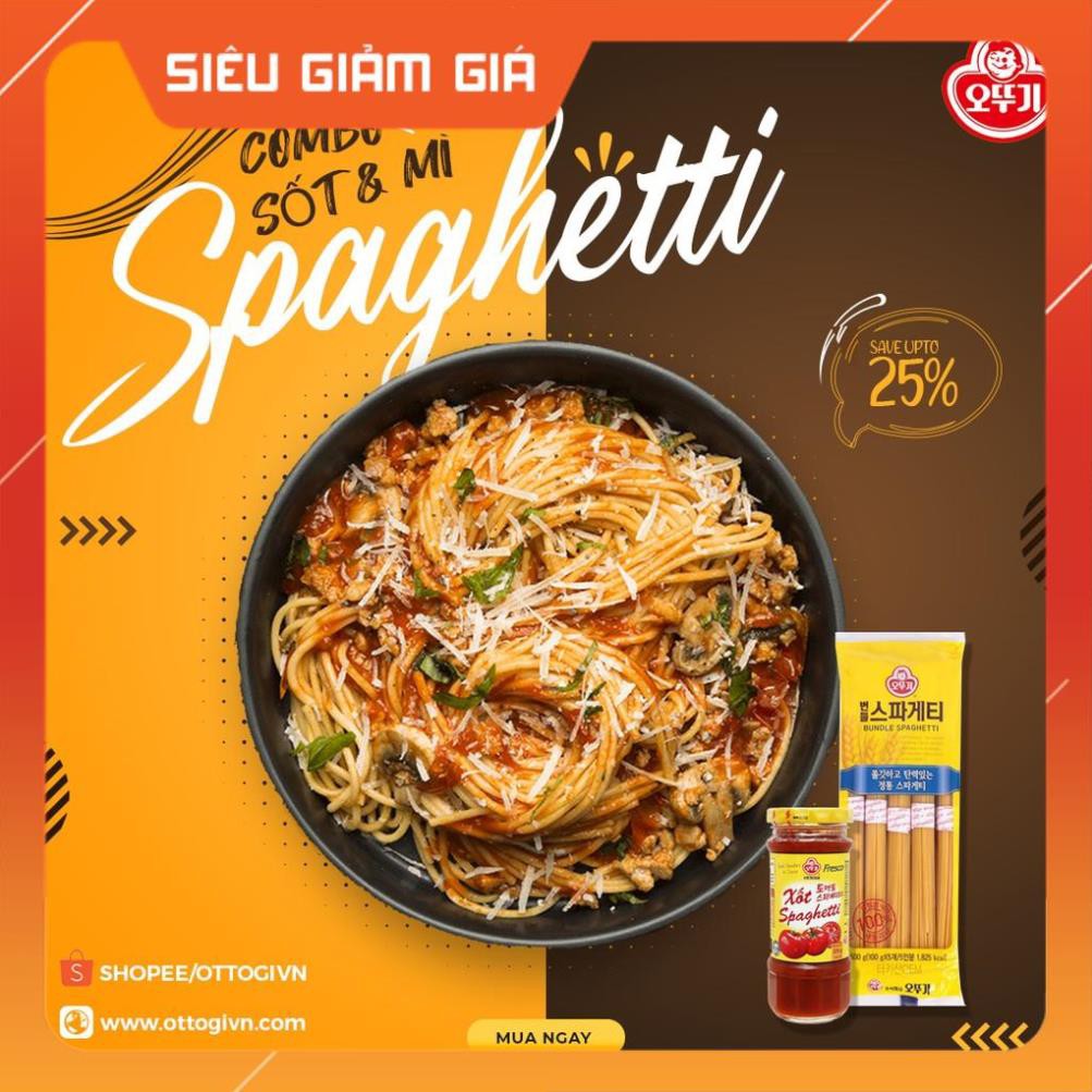Combo Mì Spaghetti 500g + Nước Sốt Nấu Mì 220g - HCM