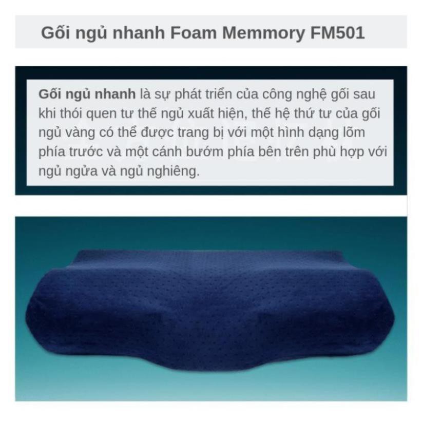 ✈️[Freeship] Gối ngủ nhanh Foam Memory FM501 [Chất liệu cao su non cao cấp]