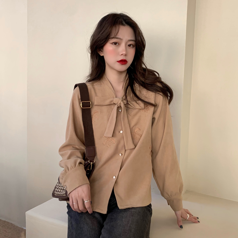 Áo sơ mi SUXI thiết kế dễ thương phong cách cổ điển thời trang dành cho nữ