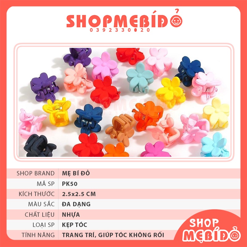Kẹp Tóc Càng Cua Mini Set 50 Chiếc Nhiều Màu Siêu Dễ Thương Cho Bé Gái Shop Mẹ Bí Đỏ PK50