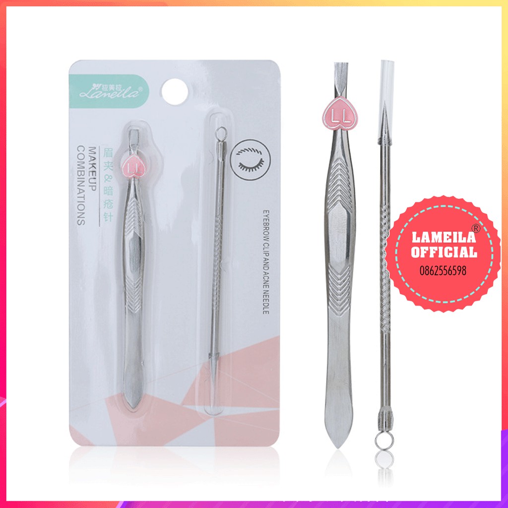 Combo Que Nặn Mụn và Nhíp nhỏ lông tóc P0194